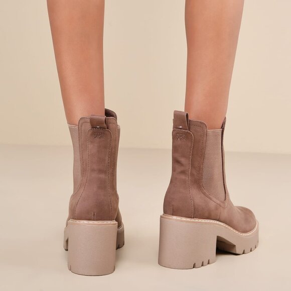 DV by DOLCE VITA 'Tobias' Truffle Faux Suede Chelsea Ankle Boots Booties Shoes - Picture 4 of 13